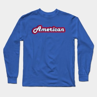 American Retro Text, Nationality Long Sleeve T-Shirt